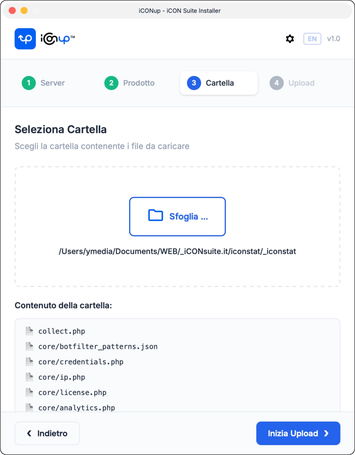 Step 3 - Cartella sorgente