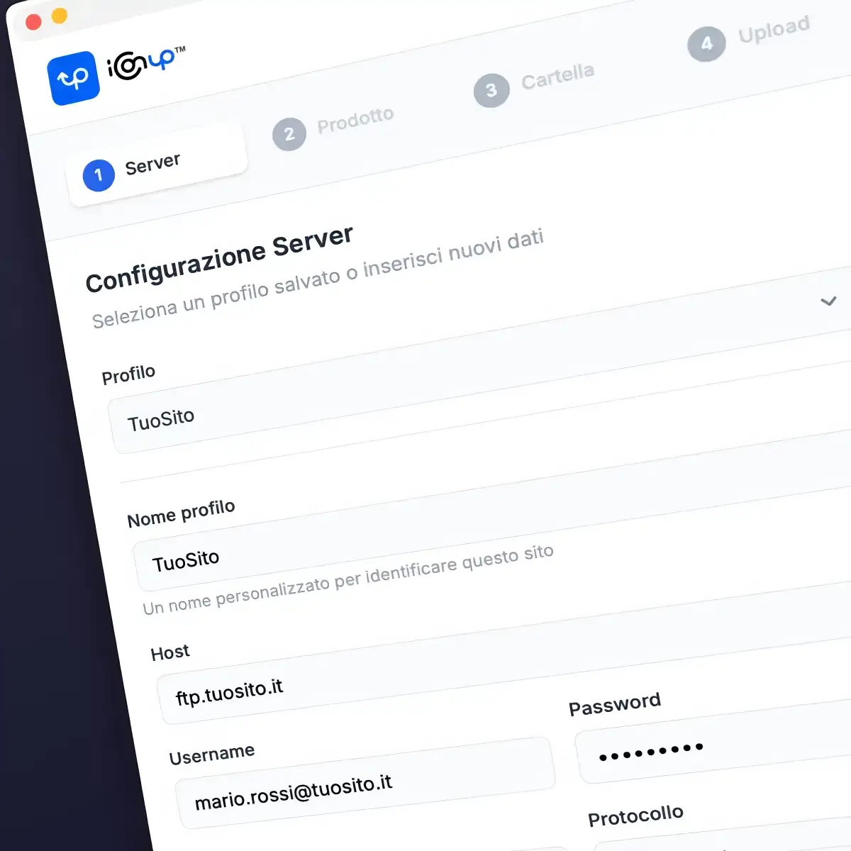 iCONup - Interfaccia di installazione
